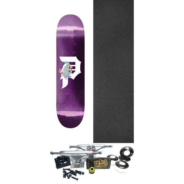 Primitive Skateboarding Wiz Team Purple Skateboard Deck - 8" x 32" - Complete Skateboard Bundle